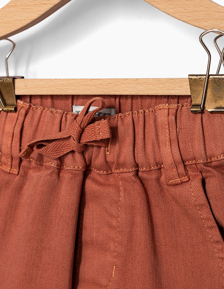 Pantalon terracotta élastiqué bébé garçon -3 Pantalon terracotta élastiqué bébé garçon -3