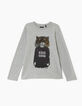 Boys’ medium grey marl Good Karma tiger graphic T-shirt-1