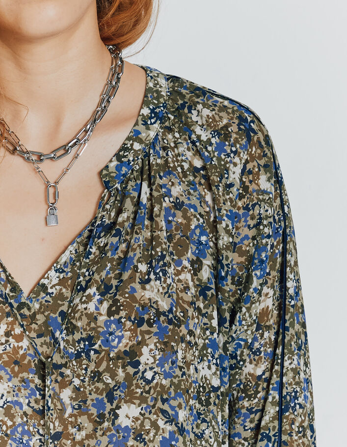 Damenvoilebluse mit Blumencamouflagemuster-5
