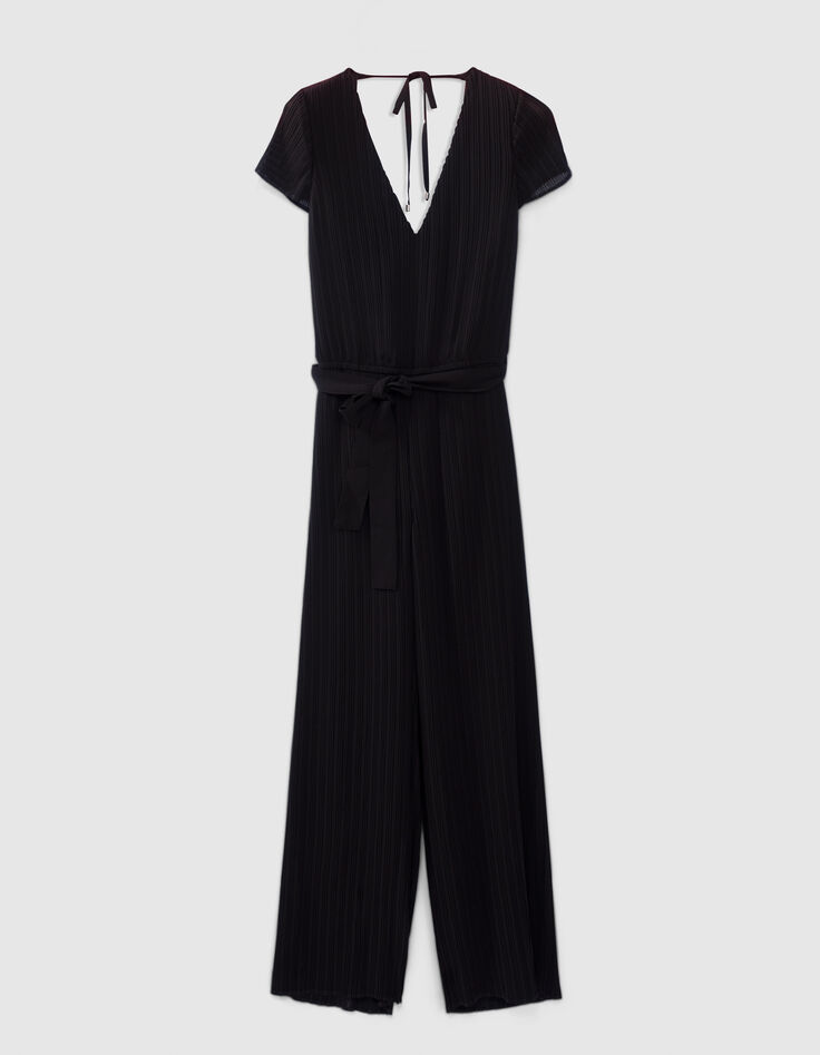 Women’s black pleated jumpsuit-6