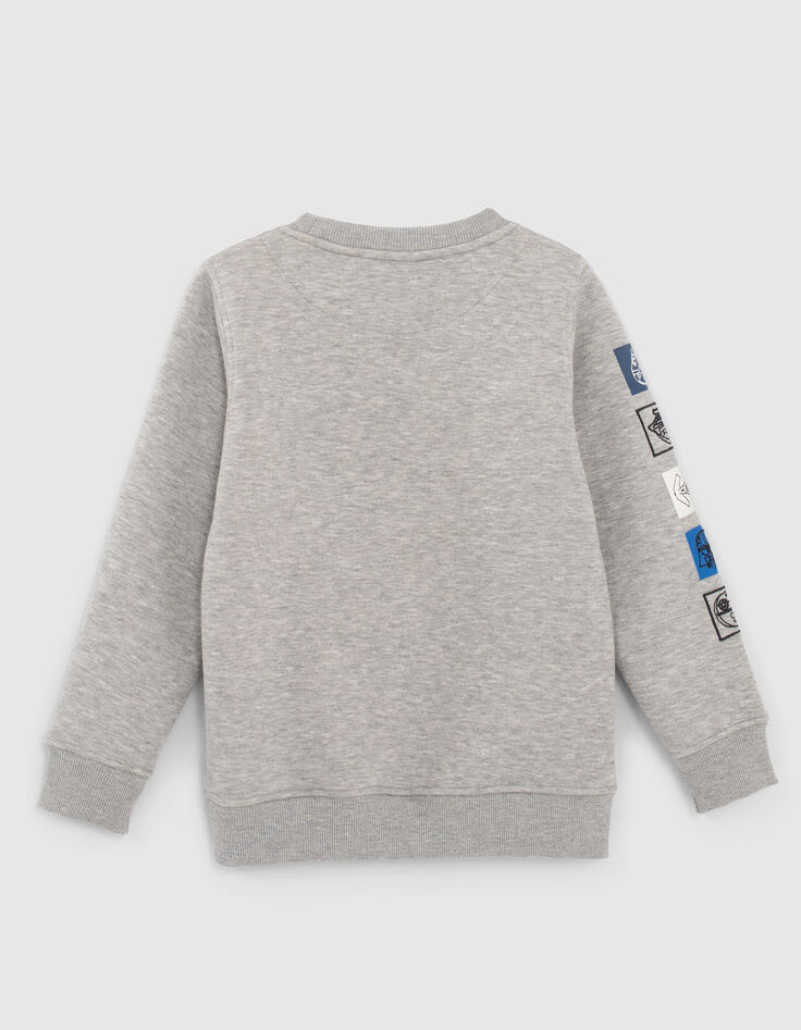 Boys’ grey IKKS–STAR WARS™ embroidered sequin sweatshirt-3