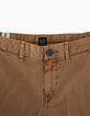 Bermuda beige foncé forme chino garçon -2
