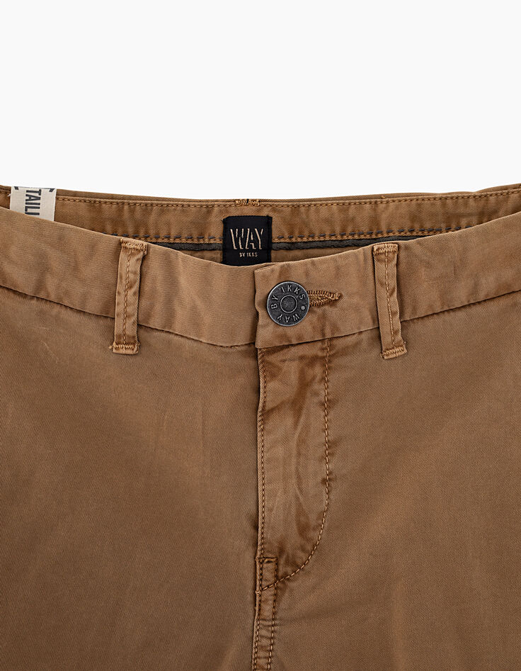 Bermuda beige foncé forme chino garçon -2