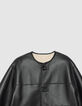 Manteau réversible écru sherpa et noir Femme-5
