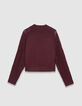 Pull bordeaux tricot manches ajourées Femme-6