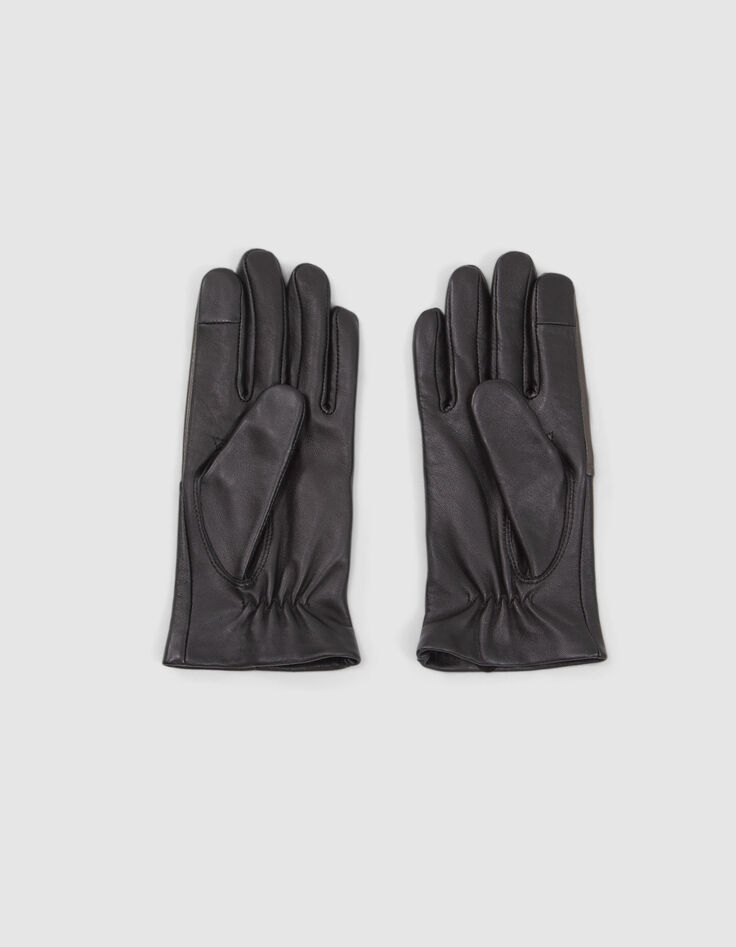 Guantes de cuero negro y caqui mujer-3