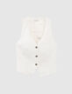 Women’s ecru pinstripe suit waistcoat-6