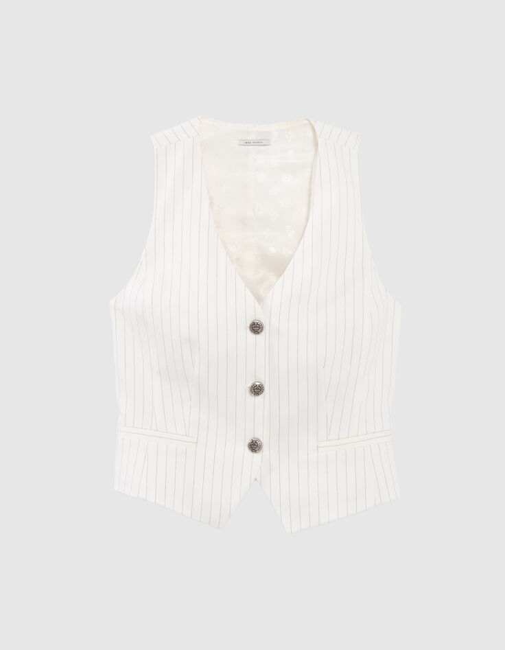 Women’s ecru pinstripe suit waistcoat-6