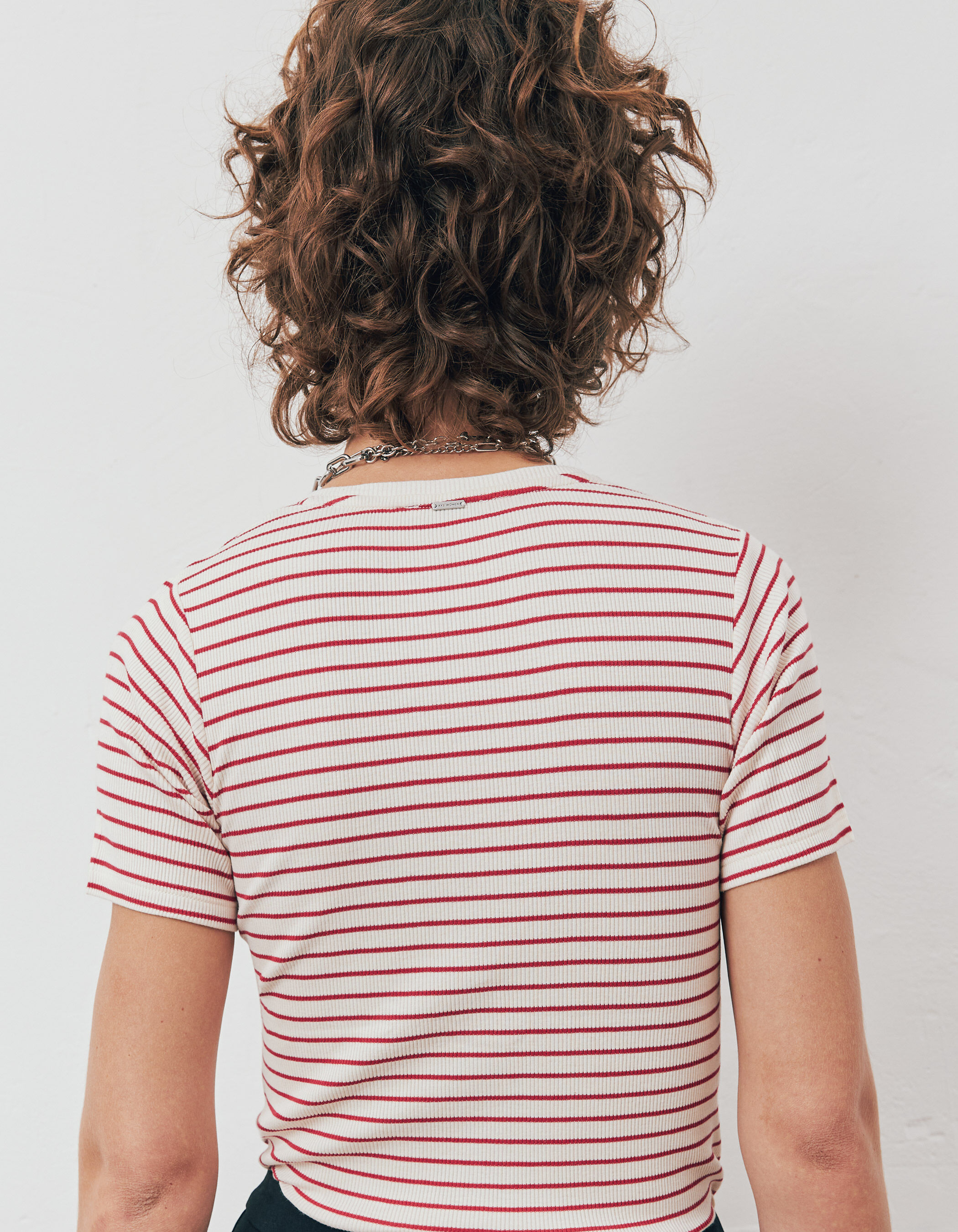 T shirt blanc et rouge femme store