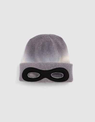 Boy's grey tie and dye knit hat with mask cut-out - IKKS