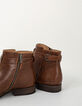 Leren boots chocolade met bandje heren-5