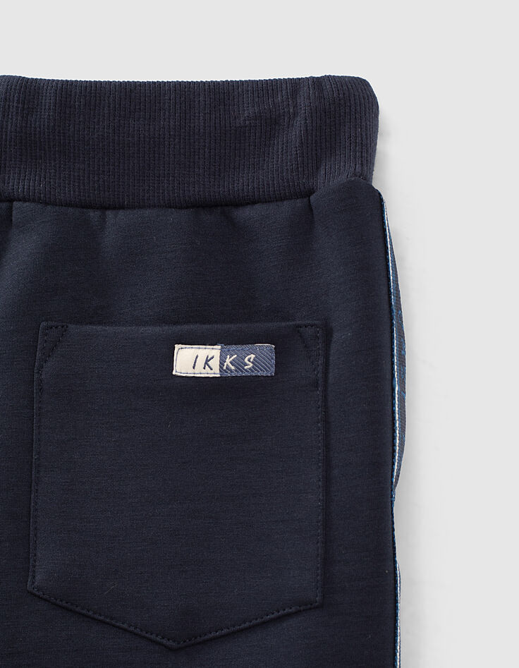 Navy bermuda tech fleece met zijstroken jongens -4 Navy bermuda tech fleece met zijstroken jongens -4