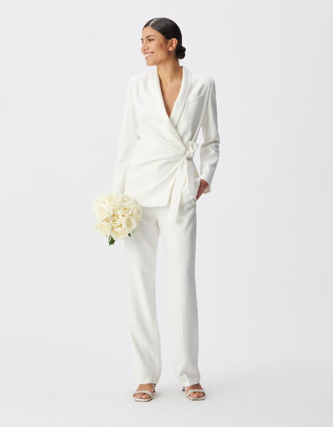 Women's white knotted-side suit jacket - IKKS