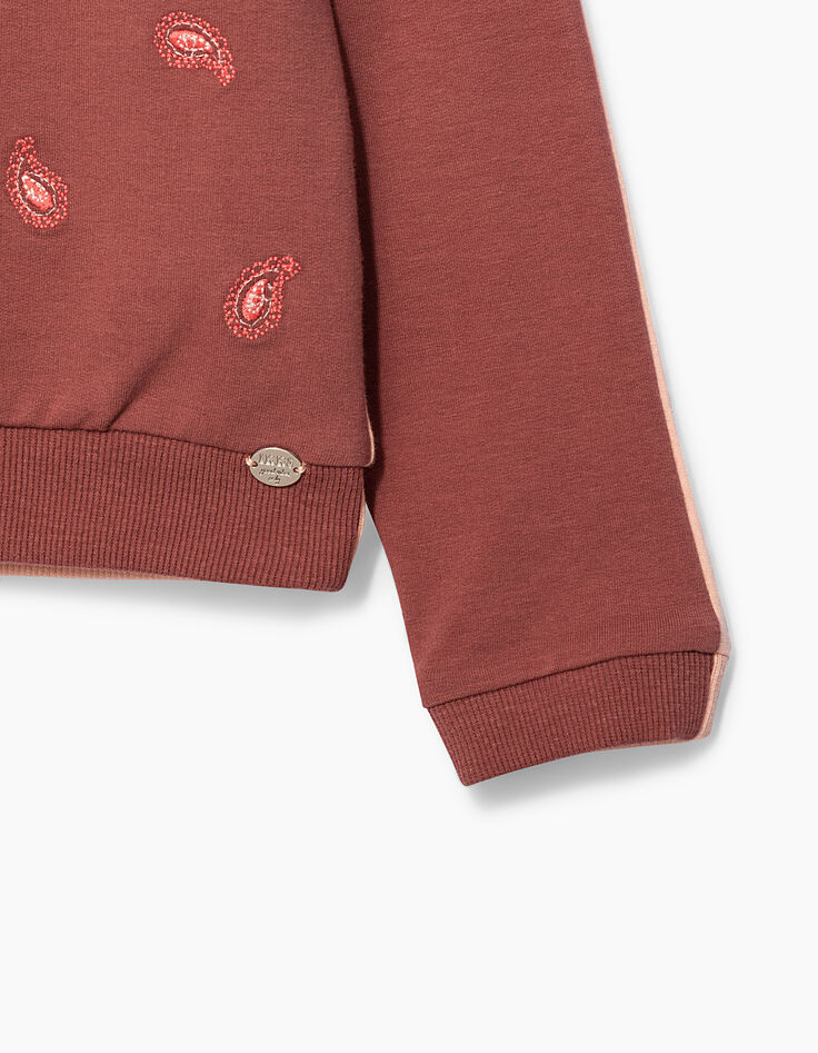 Sudadera reversible redwood y rosa pastel niña-5
