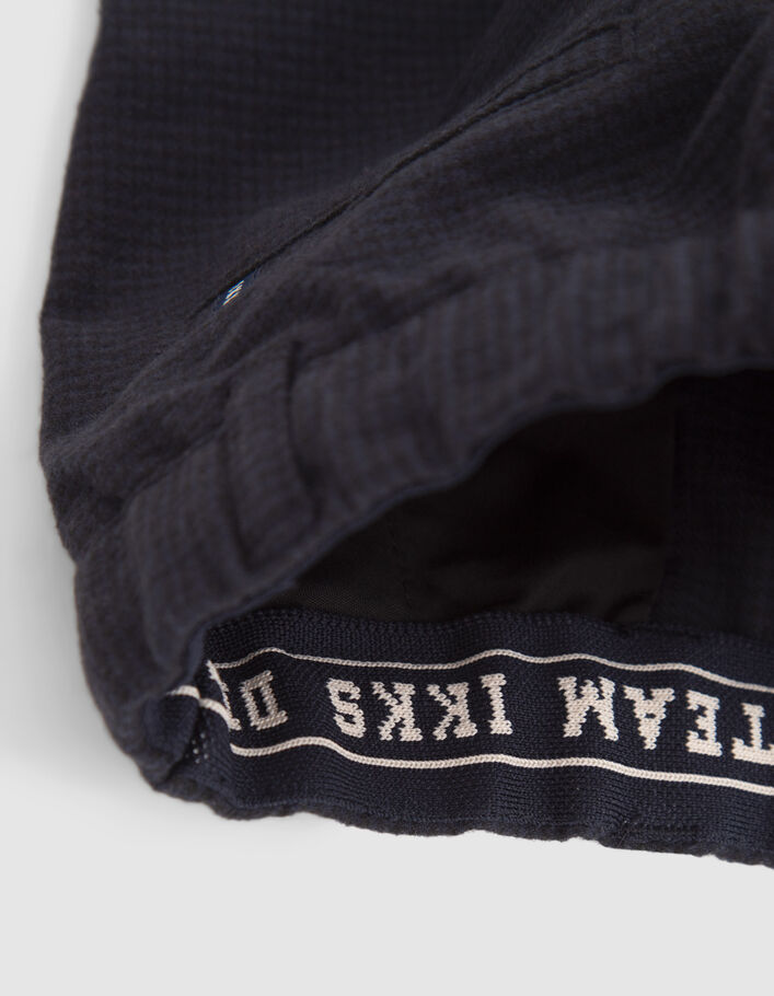 Marineblaue Jungen-Jogginghose mit Hahnentrittmuster-8