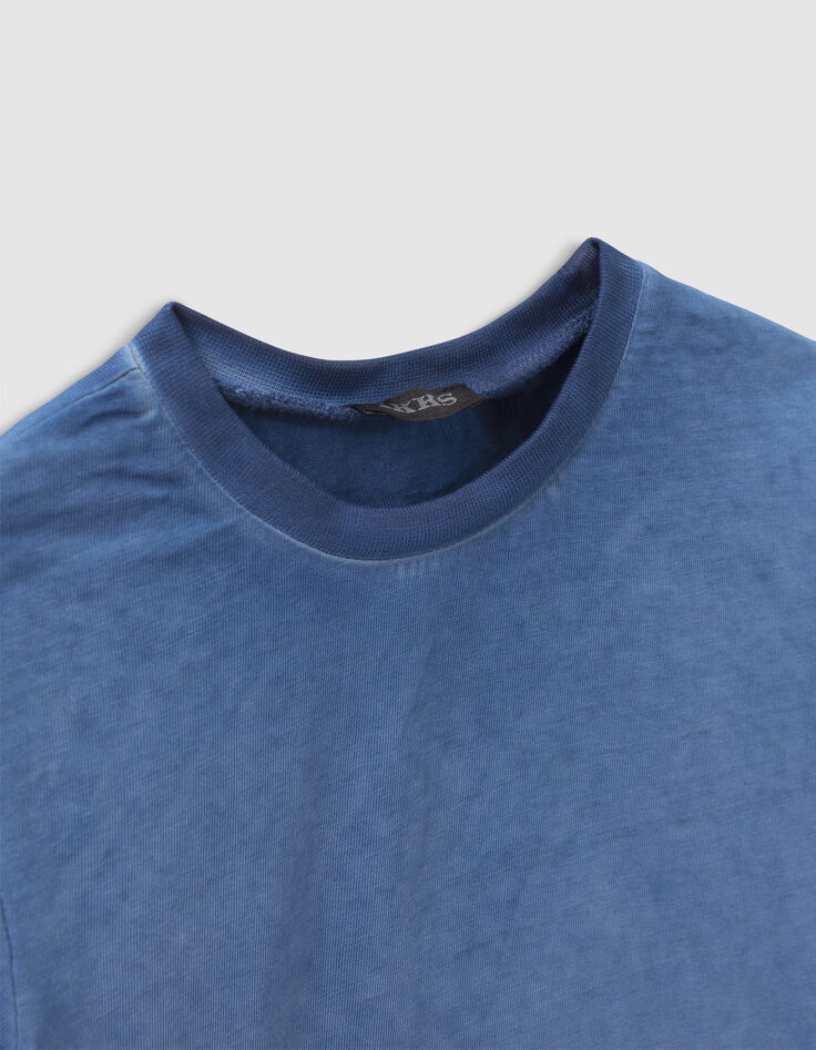 Blaues Jungen-T-Shirt mit Totenkopf auf Flagge hinten-6