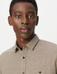 Chemise regular beige coton bio motif carreaux Homme-5