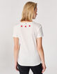 Weißes Damen-T-Shirt  mit Acid-Wash-Optik und Lippen-Motiv-3