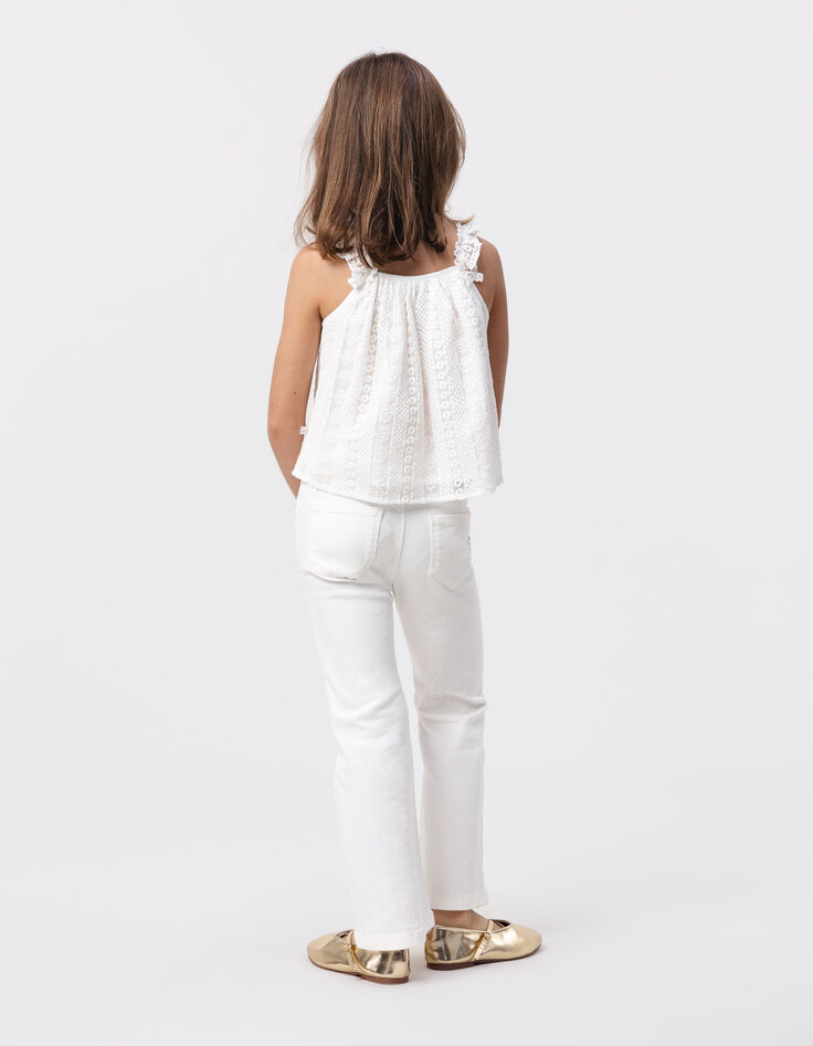 Jean FLARE écru décor clous et oeillets fille-2