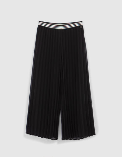 Pantalon large noir plissé fille - IKKS