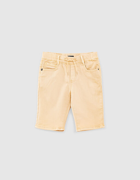 Tarwegele bermuda knitlook biokatoen jongens 