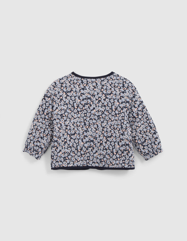Cardigan réversible marine et fleurs bébé fille-7 Cardigan réversible marine et fleurs bébé fille-7