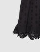 Robe fines bretelles noire broderie anglaise Femme-3