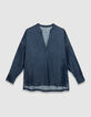 Women’s raw blue Lyocell® oversized blouse-6