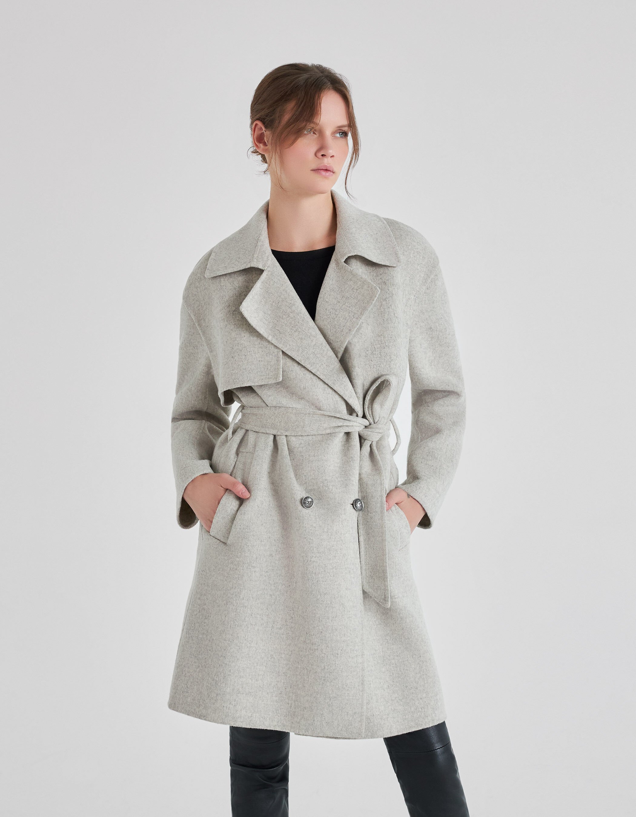 Trench gris mujer hot sale