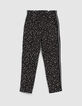 Jogging negro estampado minimalista rock ni&ntilde;a-1