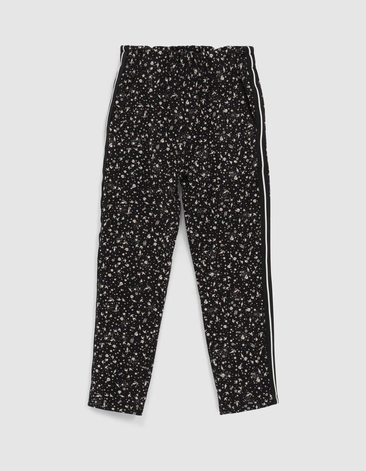 Jogging negro estampado minimalista rock ni&ntilde;a-1