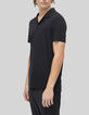 Pure Edition &ndash; schwarzes Herrenpoloshirt mit Lurexstreifen-5