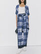 Pantalon en viscose finition tie & dye bleu et blanc femme-7