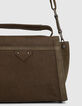 Sac The Driver Military en mix cuir kaki femme-2