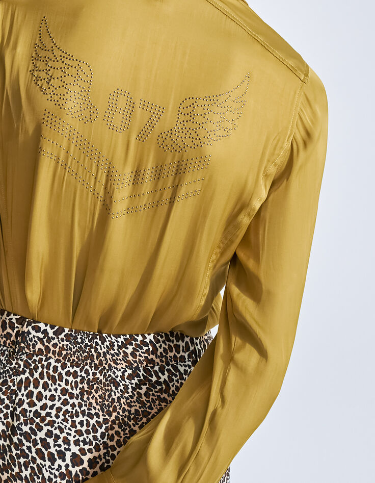 Chemise absinthe avec visuel clouté dos Femme-3