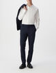 Marineblaue SLIM-Herrenanzughose, Milano-Strick-6