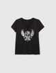 Zwart T-shirt opdruk gevleugelde tekst Dames-6