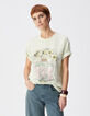 Tee-shirt vert coton bio visuel affiche fleurs Femme-2
