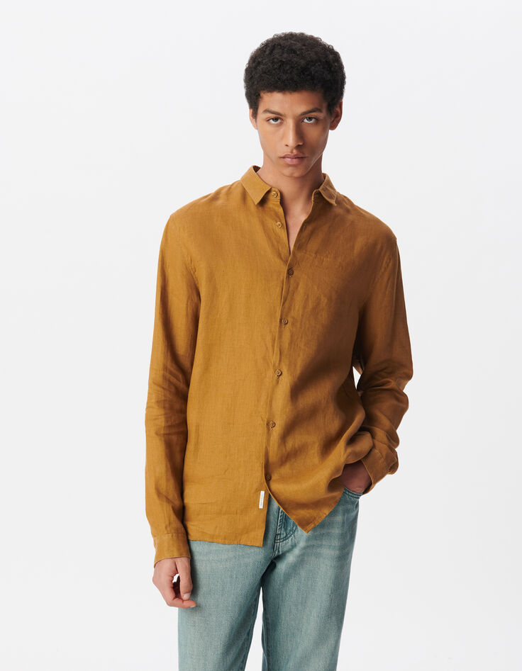 Men’s saffron linen SLIM shirt-2 Men’s saffron linen SLIM shirt-2