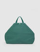 Sac totebag vert toile broderie Femme-2