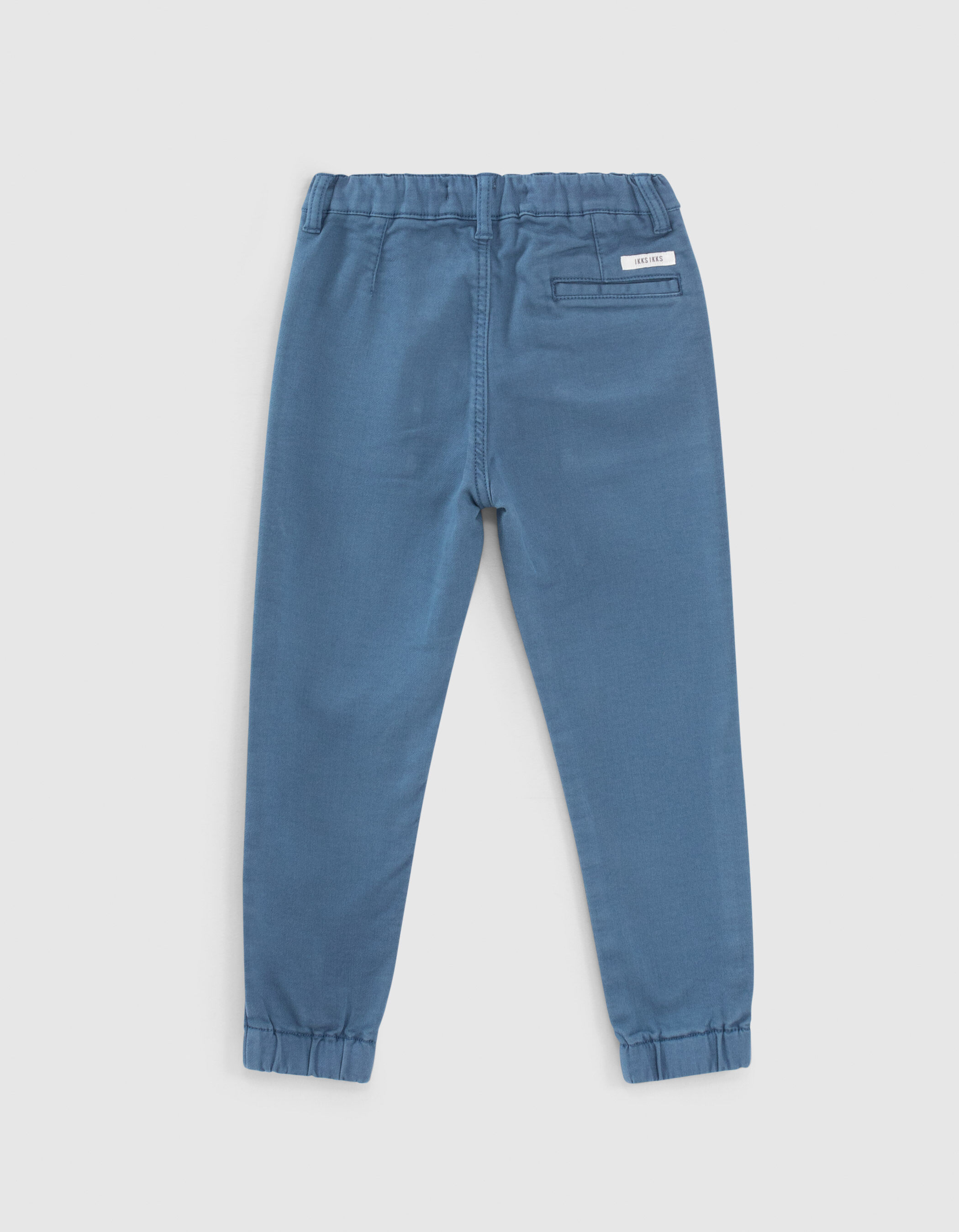 Jean jogger bleu fonce maille knitlook garcon