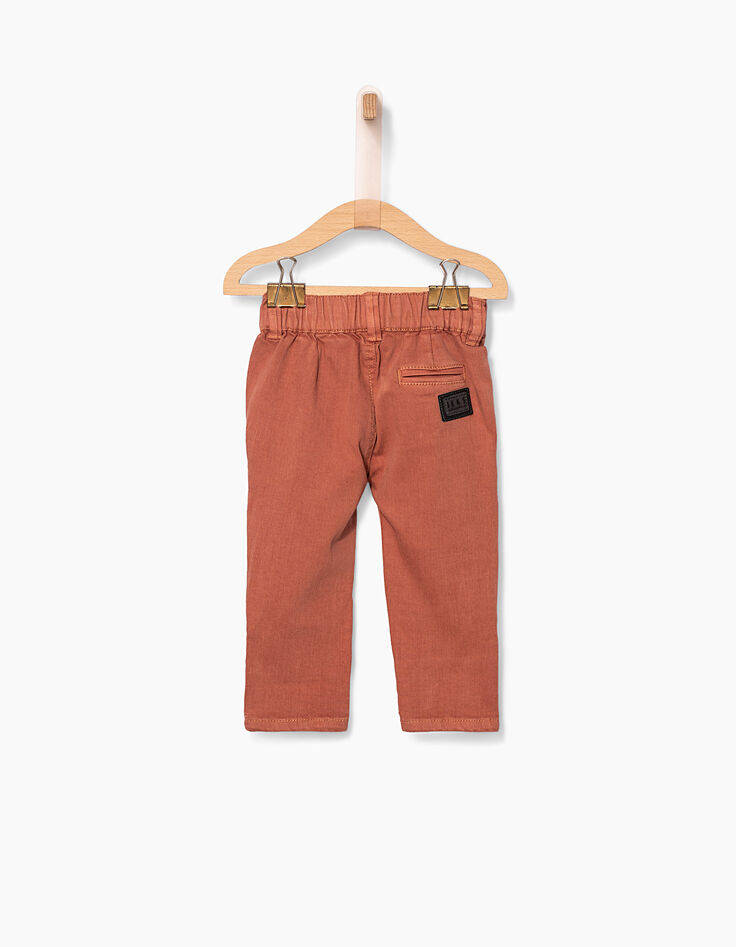 Pantalon terracotta élastiqué bébé garçon -2 Pantalon terracotta élastiqué bébé garçon -2