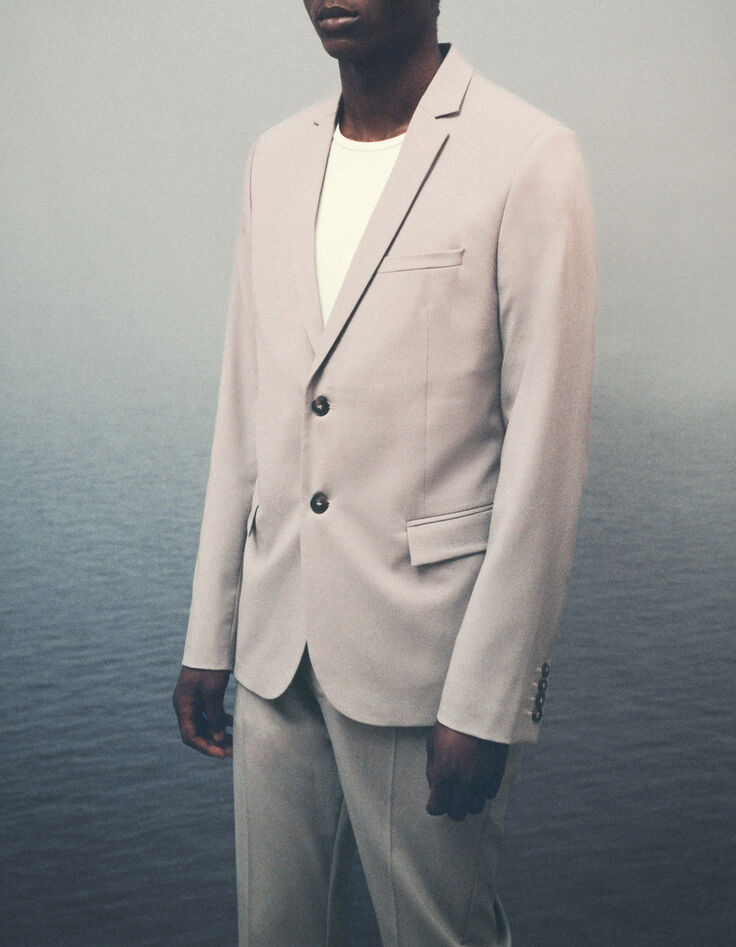 Men’s beige TRAVEL SUIT suit jacket-8