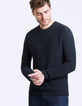 Pull marine et vert mélangé Homme-2
