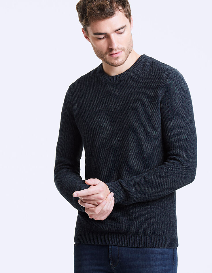 Pull marine et vert mélangé Homme-2 Pull marine et vert mélangé Homme-2