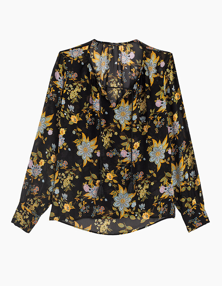 Blouse en voile floral femme-6