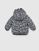 Doudoune réversible navy et imprimé tattoo bébé fille-4