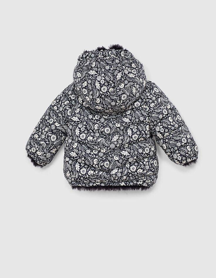 Doudoune réversible navy et imprimé tattoo bébé fille-4 Doudoune réversible navy et imprimé tattoo bébé fille-4