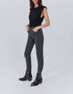 Women’s grey houndstooth motif slim jeans-7