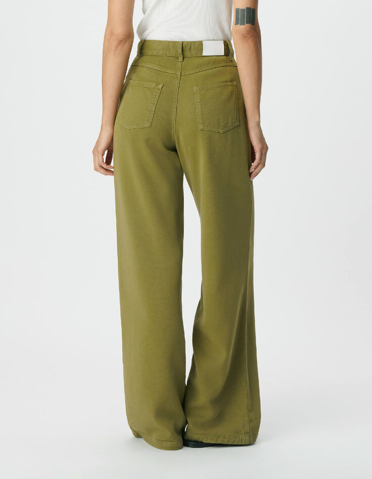 Jean large vert Lyocell&reg; taille haute Edie Femme-4